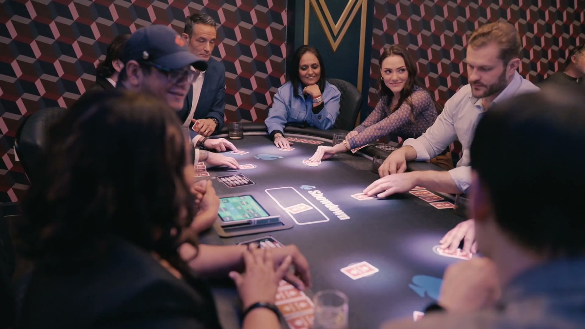 Corporate event guests playing social card games at Showdown Social